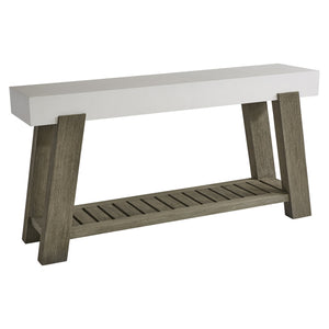Bernhardt Bernhardt Rochelle Outdoor Console Table With Grc Quarry Top, Weathered Teak Base & Lower Shelf (68") K1831