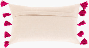 Surya Parade 12"L X 20"W Global-inspired Lumbar Pillow - Elegant Cotton Design For Home Décor Charm! Fuchsia Cotton,Cotton Pde001-1220p