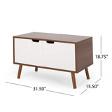 Christopher Knight Home® - Noble House - Pickfair Mid-Century Modern 2 Door Cabinet, Walnut And White