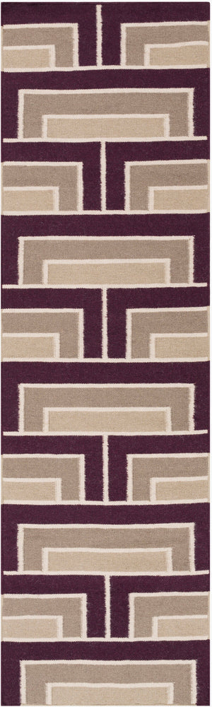 Surya Paddington Pdg-2003 2'6" X 8' Handmade Wool Rug - Modern, Durable, And Charming Decor Accent Piece Plum Wool Pdg2005-268