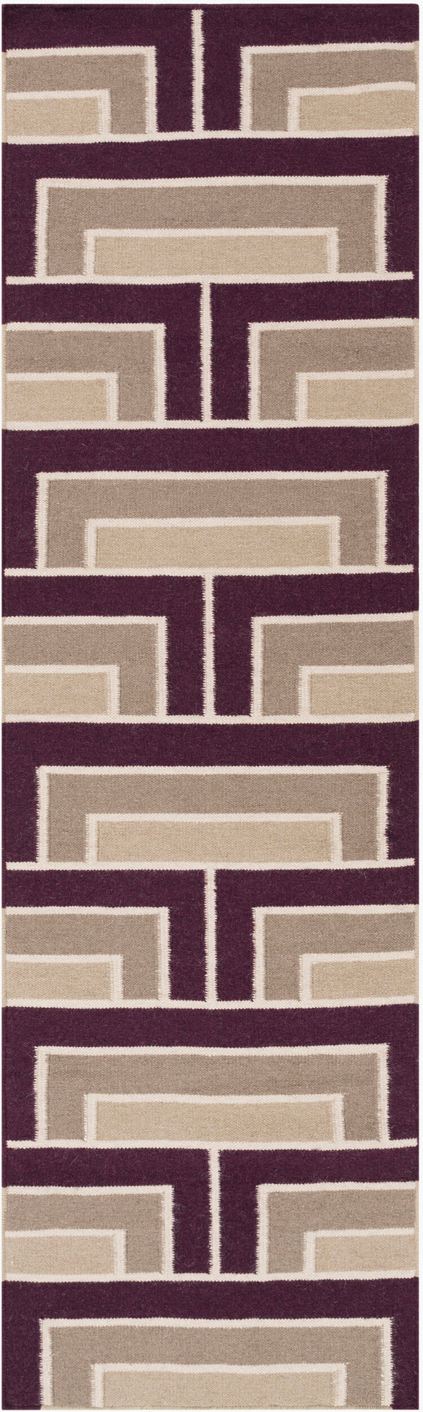 Surya Paddington Pdg-2003 2'6" X 8' Handmade Wool Rug - Modern, Durable, And Charming Decor Accent Piece Plum Wool Pdg2005-268