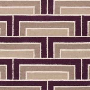 Surya Paddington Pdg-2003 2'6" X 8' Handmade Wool Rug - Modern, Durable, And Charming Decor Accent Piece Plum Wool Pdg2005-3353
