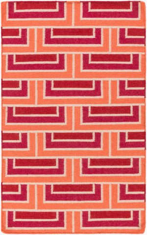 Surya Paddington Pdg-2003 2'6" X 8' Handmade Wool Rug - Modern, Durable, And Charming Decor Accent Piece Red Wool Pdg2006-3353