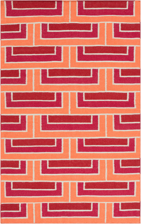 Surya Paddington Pdg-2003 2'6" X 8' Handmade Wool Rug - Modern, Durable, And Charming Decor Accent Piece Red Wool Pdg2006-23