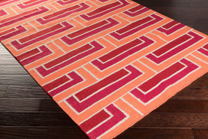 Surya Paddington Pdg-2003 2'6" X 8' Handmade Wool Rug - Modern, Durable, And Charming Decor Accent Piece Red Wool Pdg2006-3353