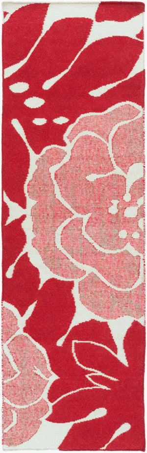 Surya Paddington Pdg-2003 2'6" X 8' Handmade Wool Rug - Modern, Durable, And Charming Decor Accent Piece Red Wool Pdg2015-268