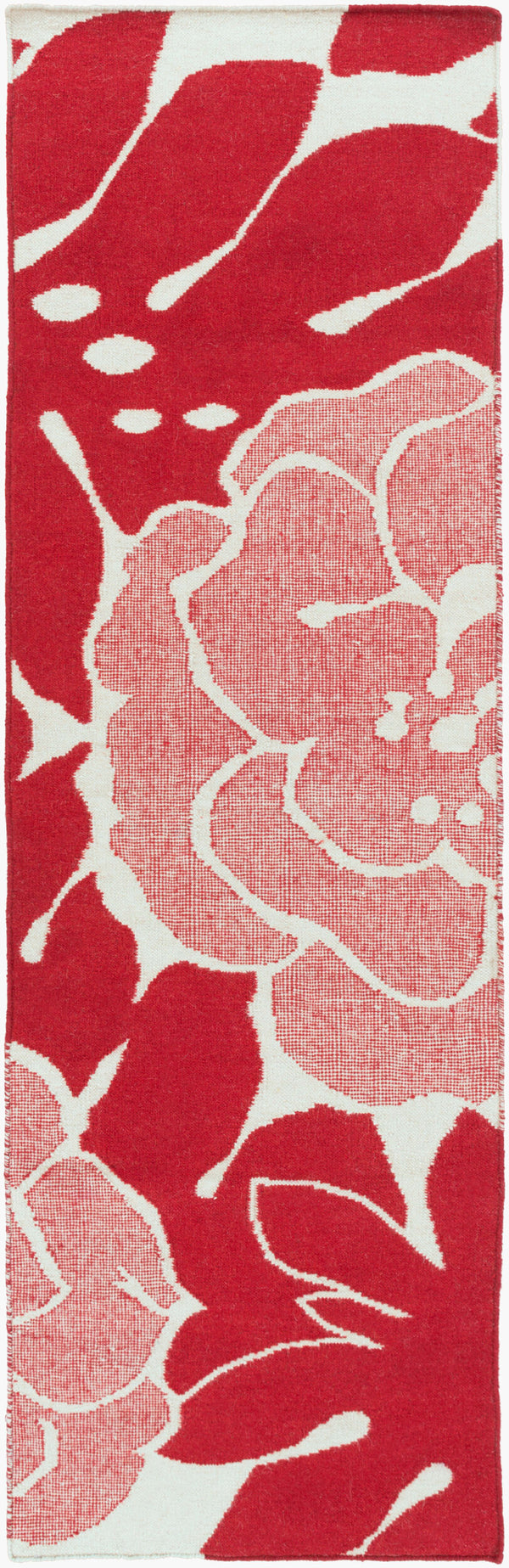 Surya Paddington Pdg-2003 2'6" X 8' Handmade Wool Rug - Modern, Durable, And Charming Decor Accent Piece Red Wool Pdg2015-268
