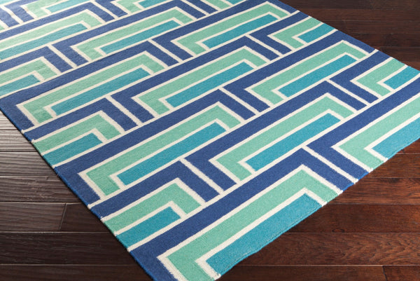 Surya Paddington Pdg-2003 2'6" X 8' Handmade Wool Rug - Modern, Durable, And Charming Decor Accent Piece Teal Wool Pdg2037-811