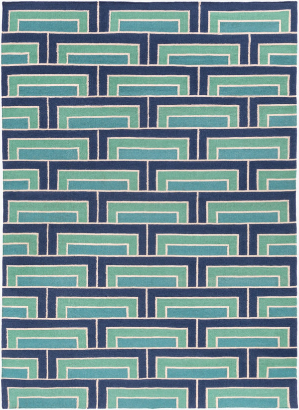 Surya Paddington Pdg-2003 2'6" X 8' Handmade Wool Rug - Modern, Durable, And Charming Decor Accent Piece Teal Wool Pdg2037-811