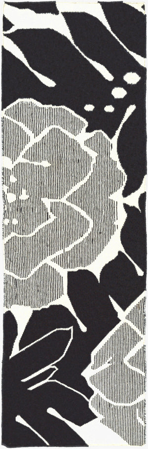 Surya Paddington Pdg-2003 2'6" X 8' Handmade Wool Rug - Modern, Durable, And Charming Decor Accent Piece Black Wool Pdg2041-268