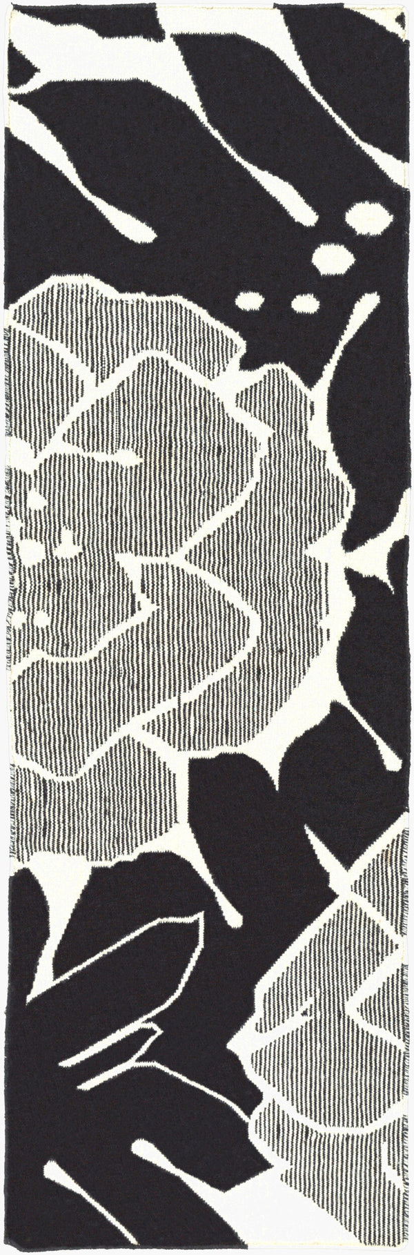Surya Paddington Pdg-2003 2'6" X 8' Handmade Wool Rug - Modern, Durable, And Charming Decor Accent Piece Black Wool Pdg2041-268