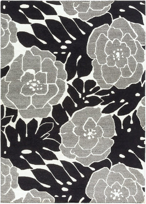 Surya Paddington Pdg-2003 2'6" X 8' Handmade Wool Rug - Modern, Durable, And Charming Decor Accent Piece Black Wool Pdg2041-811