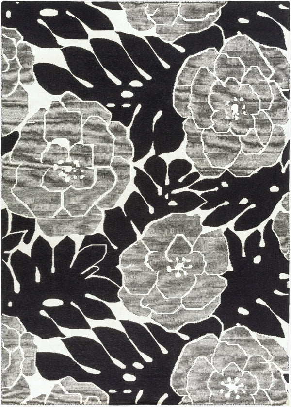 Surya Paddington Pdg-2003 2'6" X 8' Handmade Wool Rug - Modern, Durable, And Charming Decor Accent Piece Black Wool Pdg2041-811