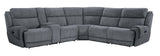 Parker House Parker Living Spencer - Tide Graphite 6 Piece Modular Power Reclining Sectional with Power Adjustable Headrests Tide Graphite 100% Polyester (W) MSPE-PACKA(H)-TGR