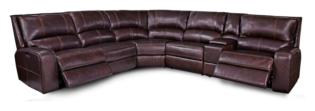 Parker House Parker Living Swift - Clydesdale 6 Piece Modular Power Reclining Sectional with Power Adjustable Headrests Clydesdale Top Grain Leather with Match (X) MSWI-PACKA(H)-CLY