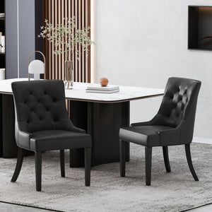 English Elm Cheney Tufted Upholstered Dining Chair Set with Solid Wood Legs for Modern Rooms 54181.00PUMDNT
