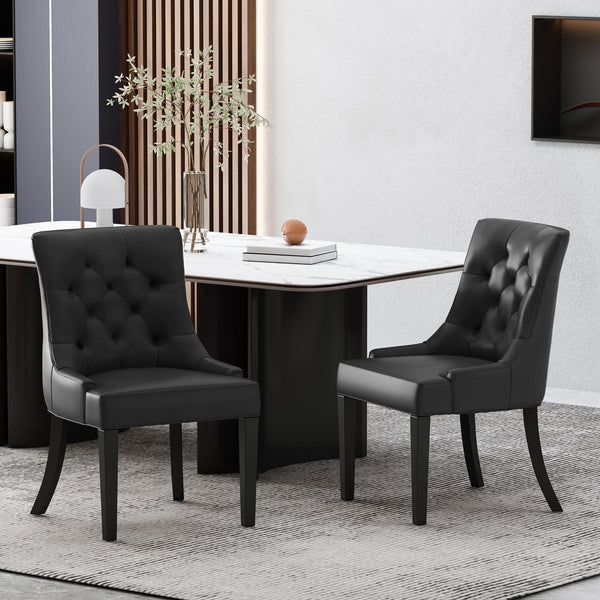 English Elm Cheney Tufted Upholstered Dining Chair Set with Solid Wood Legs for Modern Rooms 54181.00PUMDNT