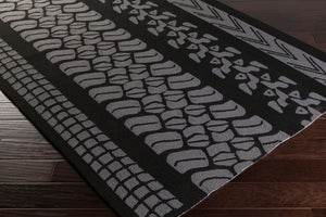 Surya Pandemonium Pdm-1006 8' X 8' Durable Handmade Rug – Stylish, Easy-clean, Modern Decor Essential! Black Polypropylene Pdm1006-8rd