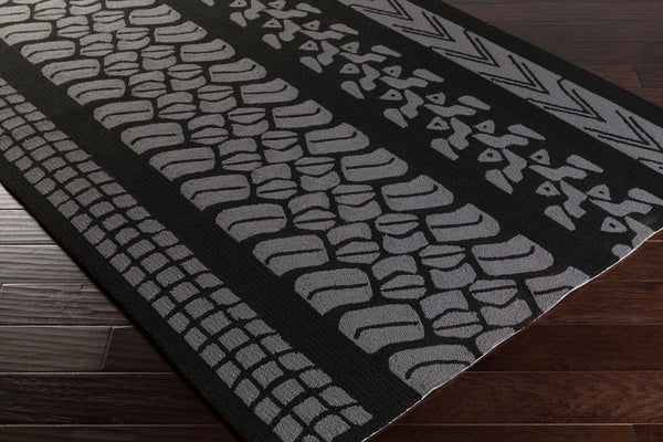 Surya Pandemonium Pdm-1006 8' X 8' Durable Handmade Rug – Stylish, Easy-clean, Modern Decor Essential! Black Polypropylene Pdm1006-8rd