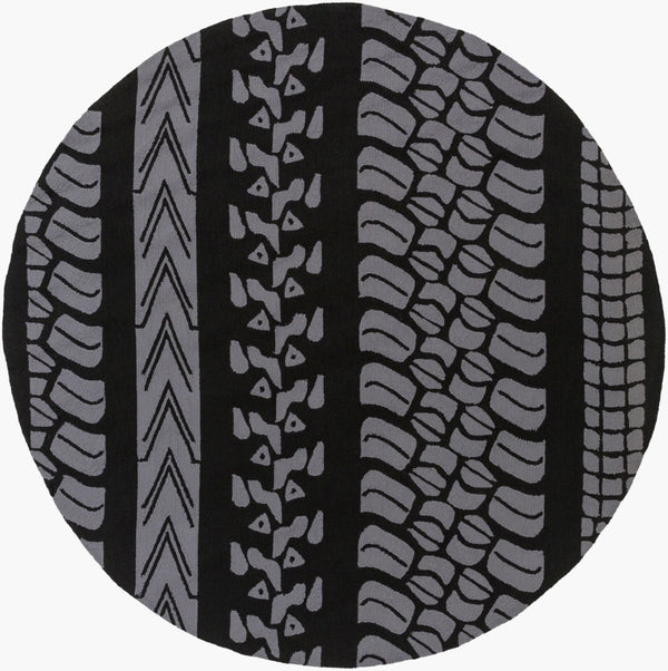 Surya Pandemonium Pdm-1006 8' X 8' Durable Handmade Rug – Stylish, Easy-clean, Modern Decor Essential! Black Polypropylene Pdm1006-8rd