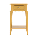 Homelegance By Top-Line Joplin 1-Drawer Wood Storage End Table Yellow Rubberwood