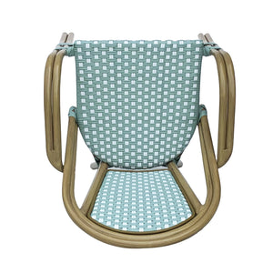 English Elm Bistro Wicker Outdoor Dining Chairs Set of Two with Rust Resistant Aluminum Frame Patio 72905.00LT