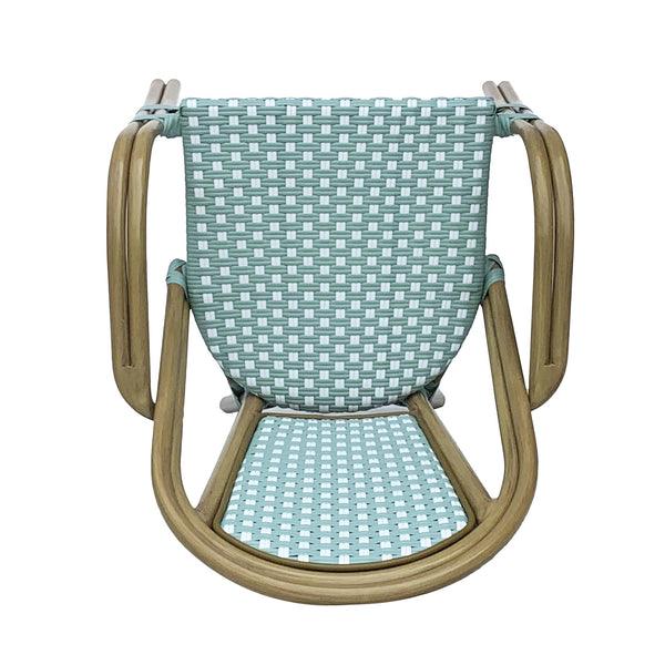 English Elm Bistro Wicker Outdoor Dining Chairs Set of Two with Rust Resistant Aluminum Frame Patio 72905.00LT