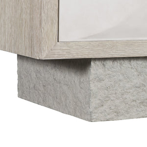 Bernhardt Bernhardt Lunula Dresser With Sculptural Resin Drawer Fronts, Concrete Bases, Flaxen Wood Finish 309051