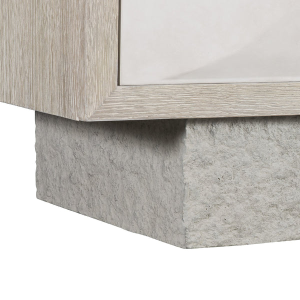 Bernhardt Bernhardt Lunula Dresser With Sculptural Resin Drawer Fronts, Concrete Bases, Flaxen Wood Finish 309051