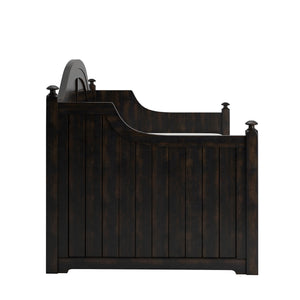 Homelegance By Top-Line Esteban Traditional Paneled Wood Daybed Black Rubberwood