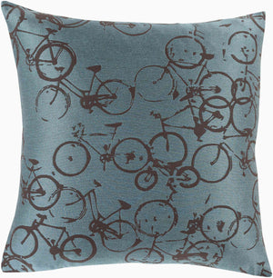 Surya Pedal Power Lumbar Pillow - 13"L X 19"W Cozy Cottage-style Comfort, Easy Care, Durable Polyester Sky Blue Polyester Pdp001-1319d
