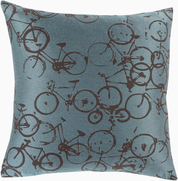 Surya Pedal Power Lumbar Pillow - 13"L X 19"W Cozy Cottage-style Comfort, Easy Care, Durable Polyester Sky Blue Polyester Pdp001-1319d