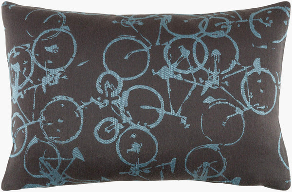 Surya Pedal Power Lumbar Pillow - 13"L X 19"W Cozy Cottage-style Comfort, Easy Care, Durable Polyester Sky Blue Polyester Pdp001-1319d