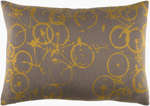 Surya Pedal Power Lumbar Pillow - 13"L X 19"W Cozy Cottage-style Comfort, Easy Care, Durable Polyester Mustard Polyester Pdp002-1319p