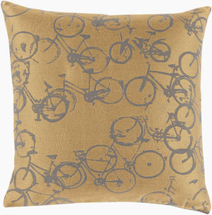 Surya Pedal Power Lumbar Pillow - 13"L X 19"W Cozy Cottage-style Comfort, Easy Care, Durable Polyester Mustard Polyester Pdp002-1319p