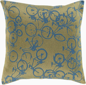 Surya Pedal Power Lumbar Pillow - 13"L X 19"W Cozy Cottage-style Comfort, Easy Care, Durable Polyester Olive Polyester Pdp004-1319p