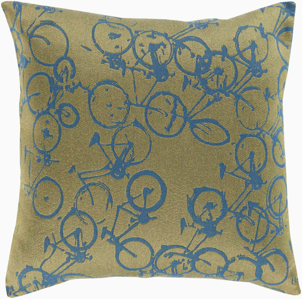Surya Pedal Power Lumbar Pillow - 13"L X 19"W Cozy Cottage-style Comfort, Easy Care, Durable Polyester Olive Polyester Pdp004-1319p
