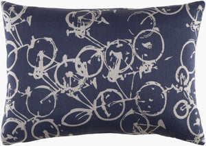 Surya Pedal Power Lumbar Pillow - 13"L X 19"W Cozy Cottage-style Comfort, Easy Care, Durable Polyester Light Gray Polyester Pdp007-1319p