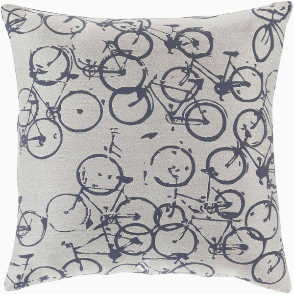Surya Pedal Power Lumbar Pillow - 13"L X 19"W Cozy Cottage-style Comfort, Easy Care, Durable Polyester Light Gray Polyester Pdp007-1319p