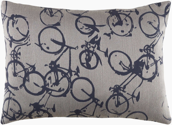 Surya Pedal Power Lumbar Pillow - 13"L X 19"W Cozy Cottage-style Comfort, Easy Care, Durable Polyester Light Gray Polyester Pdp007-1319p