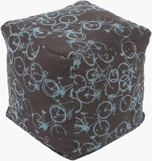 Surya Peddle Power Woven Cube Pouf Handcrafted Textural Footrest for Living Room Seating PDPF001-181818