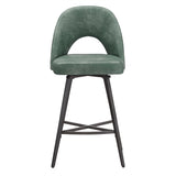 Homelegance By Top-Line Amala Metal Swivel 24" Counter Height Stools (Set of 2) Green Engineered Wood