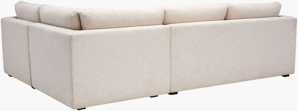 Surya Pedersen Classic Elegance 36"H X 71"W X 43"D Sectional Sofa - Timeless Comfort & Easy Care Upholstery Base, Brown Polyester,Poplar,Plywood,Rubber Wood,Polyurethane Foam,Polyurethane Foam,Duck Feathers Pds-001