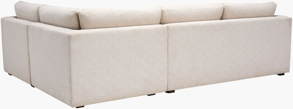 Surya Pedersen Classic Elegance 36"H X 71"W X 43"D Sectional Sofa - Timeless Comfort & Easy Care Upholstery Base, Brown Polyester,Poplar,Plywood,Rubber Wood,Polyurethane Foam,Polyurethane Foam,Duck Feathers Pds-001