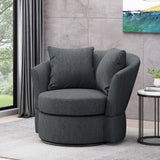 Christopher Knight Home® Contemporary Swivel Club Chair, Charcoal & Black