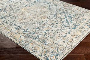 Livabliss Presidential Traditional Fringe Area Rug Polyester Woven Formal Living Room Accent Ice Blue, Blue 7'10" x 10' PDT2300-710103