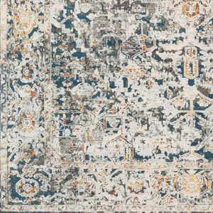 Livabliss Presidential Traditional Fringe Area Rug Polyester Woven Formal Living Room Accent Ice Blue, Blue 7'10" x 10' PDT2300-710103
