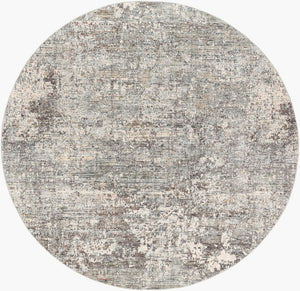 Livabliss Presidential Pdt-2303 Mid-century Fringe Area Rug Polyester Woven Living Room Accent Ice Blue, Gray 7'10" x 7'10" PDT2303-710RD