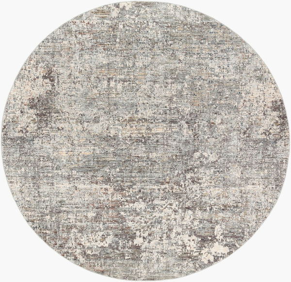 Livabliss Presidential Pdt-2303 Mid-century Fringe Area Rug Polyester Woven Living Room Accent Ice Blue, Gray 7'10" x 7'10" PDT2303-710RD