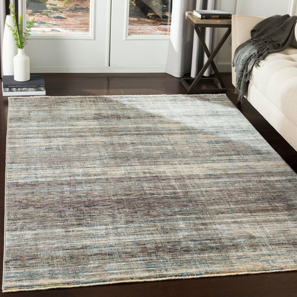 Livabliss Presidential Fringe Border Polyester Area Rug Mid-century Modern Style for Living Rooms Dusty Sage, Gra 5' x 8'2" PDT2309-582